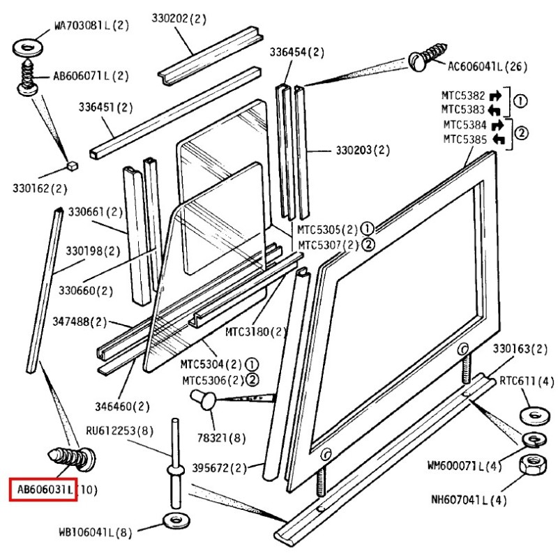 Vis à tête bombée  6 x 3/8"