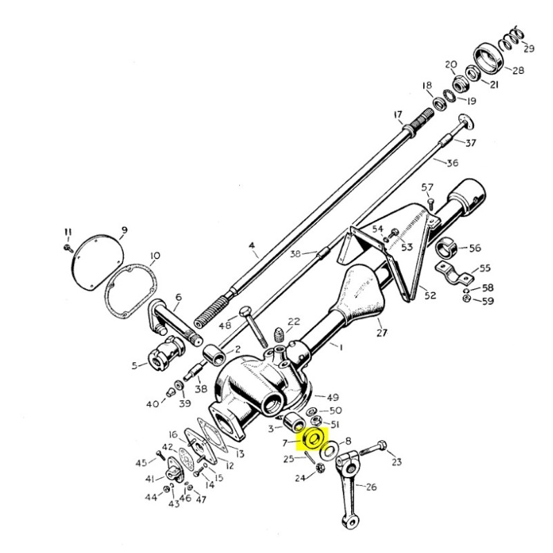 Oil seal for rocker shaft 1948-53