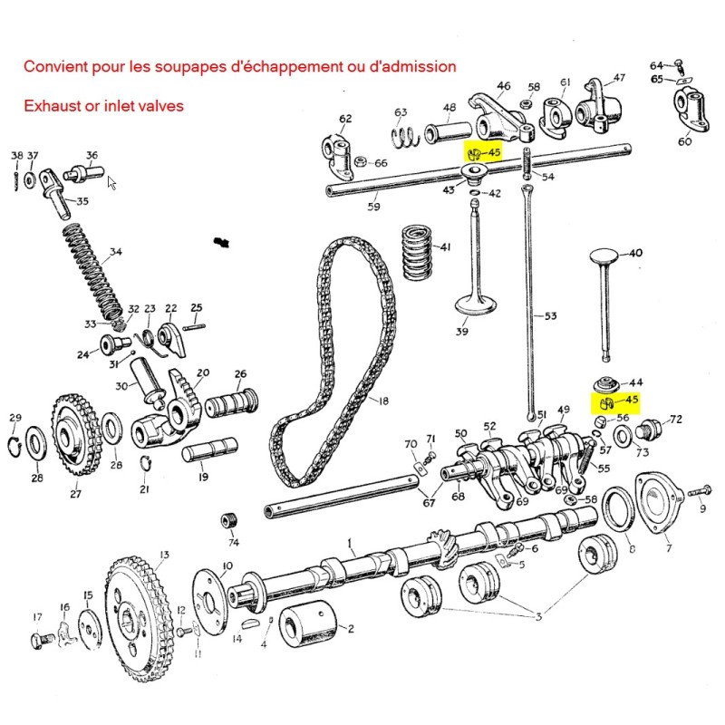 Demi-clavettes de soupape - paire