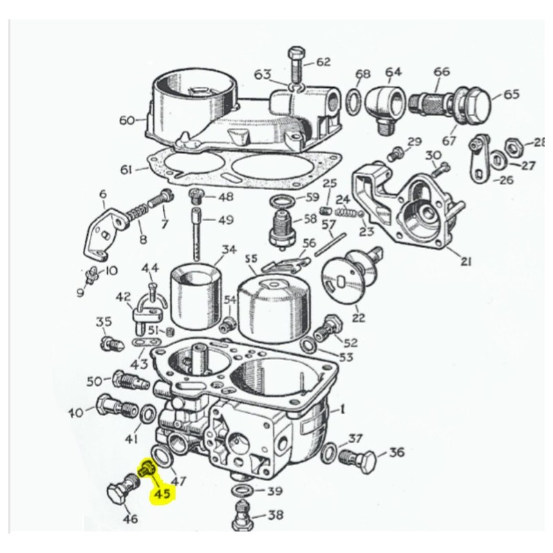Main jet carburettor Solex 32PB 1-2