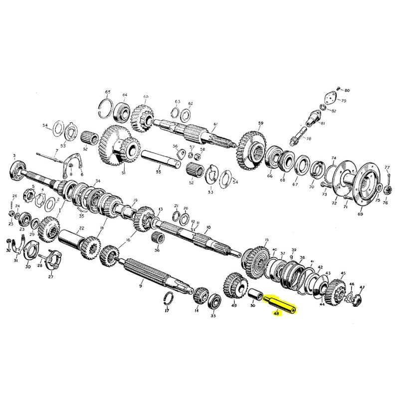 Axe de pignon de marche arrière