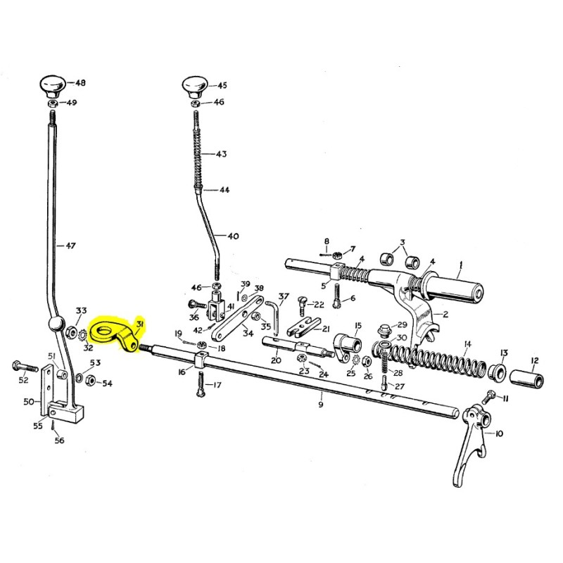 Link for selector shaft transfer box