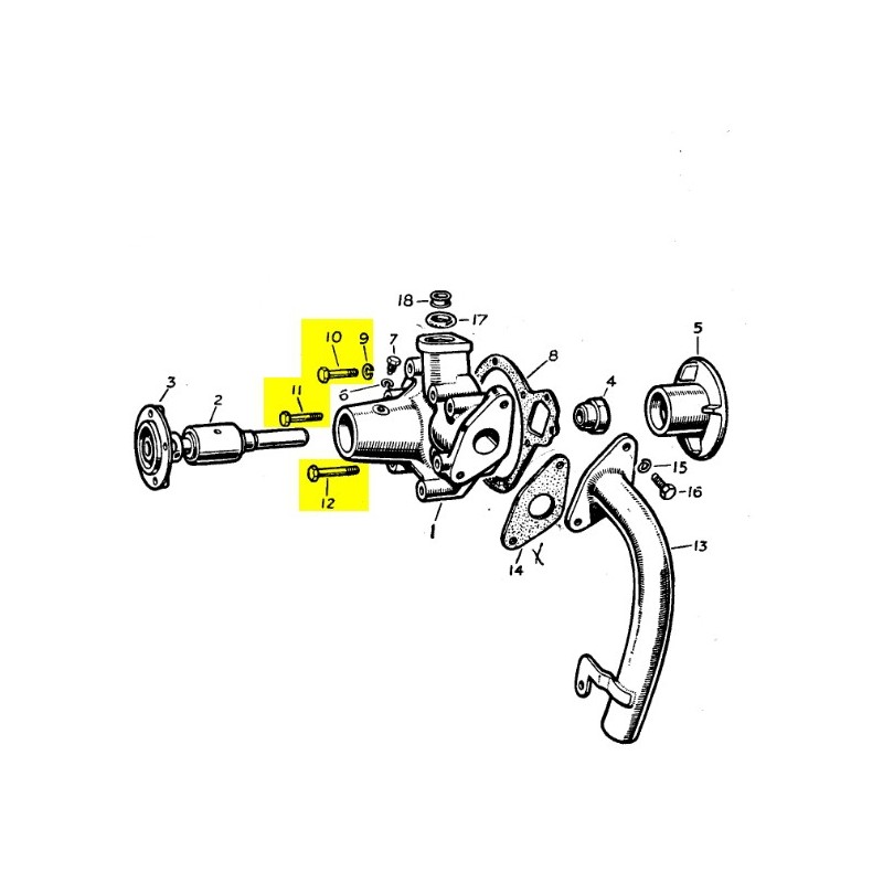 Kit de vis - fixation pompe à eau 1.6L & 2L