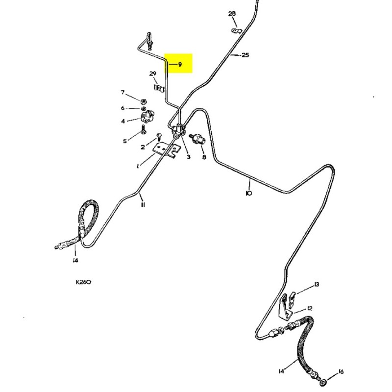 Tuyau de frein raccord 5 voies - maître cylindre