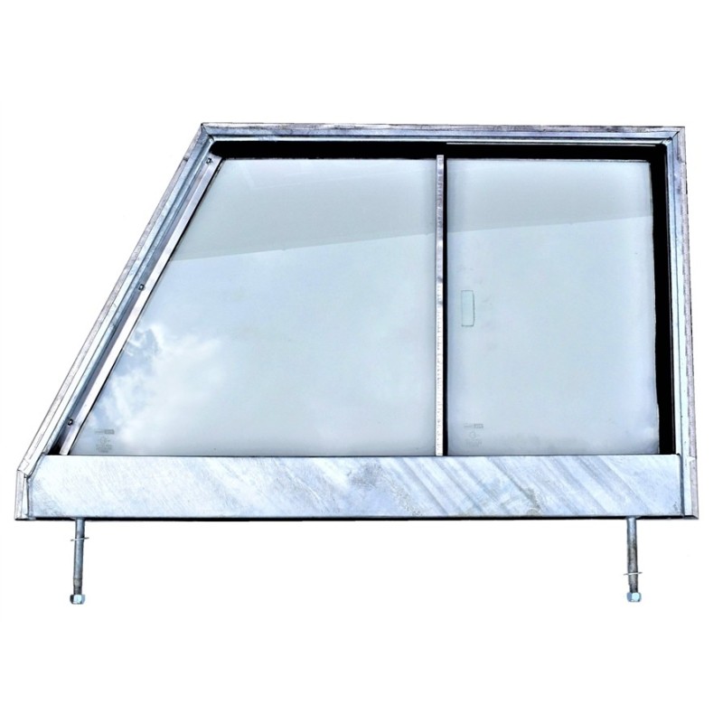 Serie 2 front door top - RH - glazed & galvanized