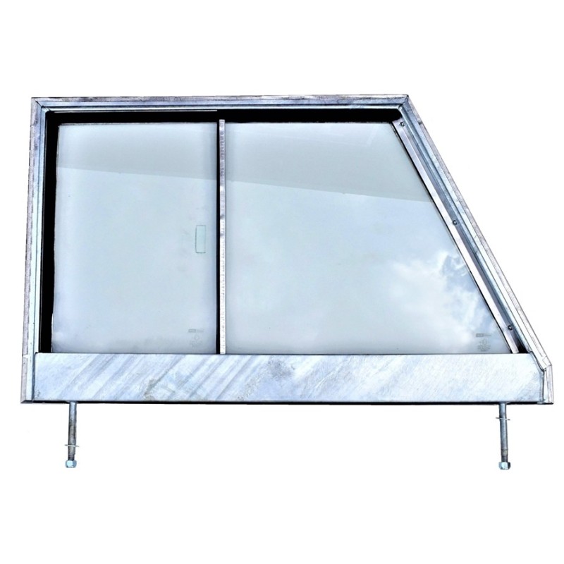 Serie 2 front door top - LH - glazed & galvanized
